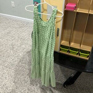 Mini Boden green and white dress